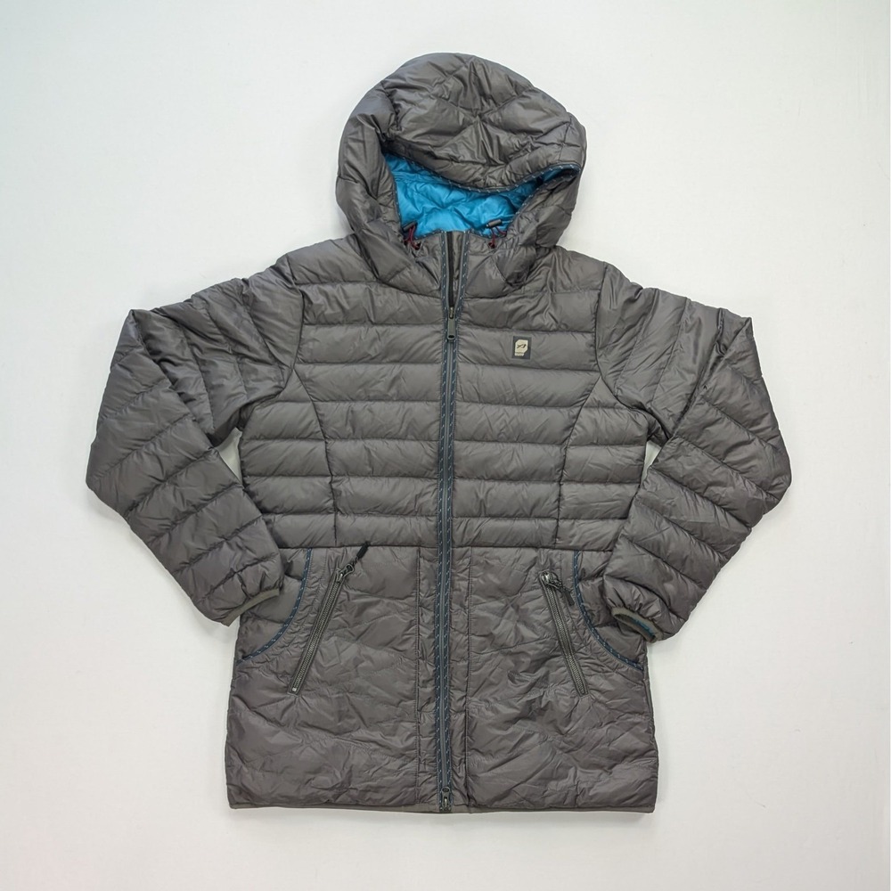 Orage Women's Down Jacket Hooded Puffer Size Large Gray Blue